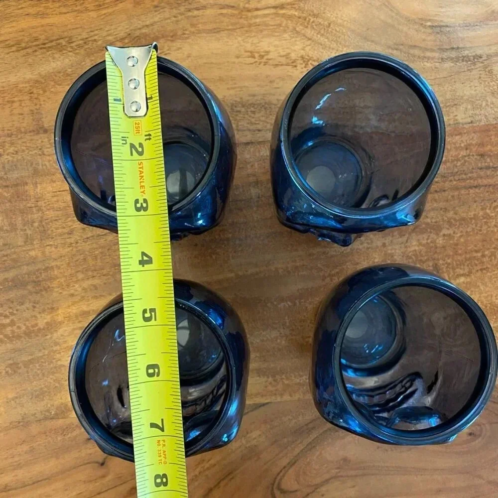 Blue Skull Drinking Glasses Set of 4